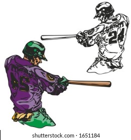 Baseball batter. Vector illustration