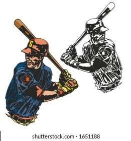 Baseball batter. Vector illustration