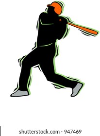 Baseball batter.Pantone colors.Vector illustration