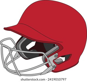 Baseball battling helmet flat design illustration