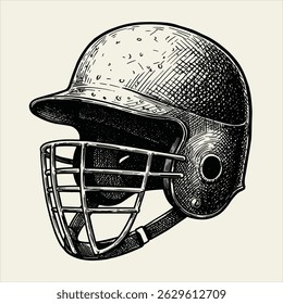 Baseball battling helmet flat design illustration
