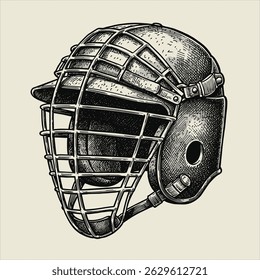 Baseball battling helmet flat design illustration