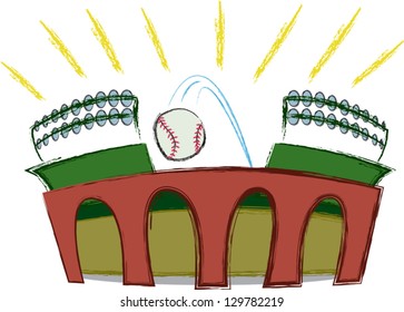 Funny baseball design knock it out park Royalty Free Vector