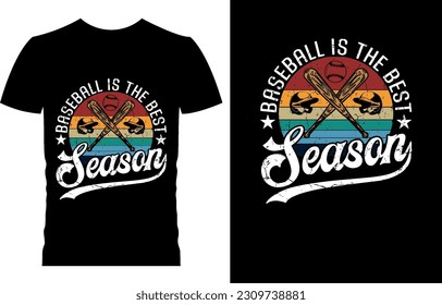 el béisbol es la mejor temporada, diseño de camisetas de béisbol, diseño de camisetas retro vintage