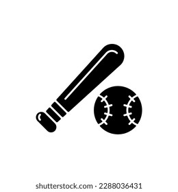 Baseball black glyph icon. Professional taiwan league. Major competition. Team game. Sport community. Asian championship. Silhouette symbol on white space. Vector isolated illustration