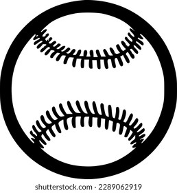 Baseball - Schwarz-Weiß-Symbol einzeln - Vektorgrafik