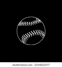 Baseball - Black and White Isolated Icon - Vector illustration