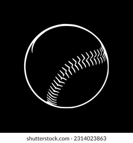 Baseball - Black and White Isolated Icon - Vector illustration