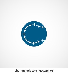 Baseball Blue Flat Icon On White Background