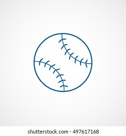 Baseball Blue Line Icon On White Background