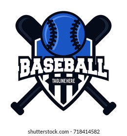Baseball Blue Logo Template Vector