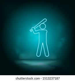 Baseball blue neon vector icon. Simple element illustration from map and navigation concept. Baseball blue neon vector icon. Real estate concept vector illustration.