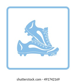 Baseball boot icon. Blue frame design. Vector illustration.