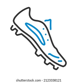 Baseball Boot Icon. Editable Bold Outline With Color Fill Design. Vector Illustration.