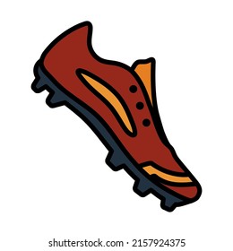 Baseball Boot Icon. Editable Bold Outline With Color Fill Design. Vector Illustration.