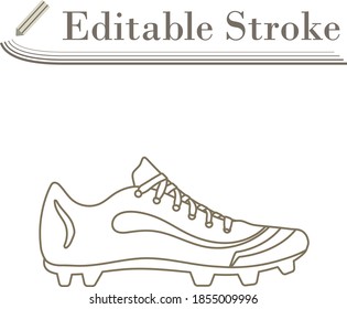 Baseball Boot Icon. Editable Stroke Simple Design. Vector Illustration.