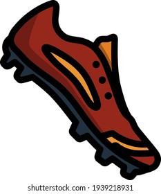 Baseball Boot Icon. Editable Thick Outline With Color Fill Design. Vector Illustration.