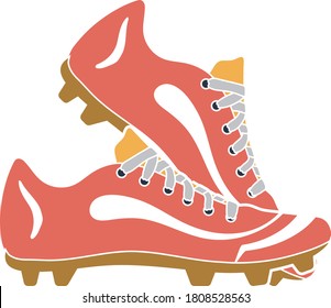 Baseball Boot Icon. Flat Color Design. Vector Illustration.