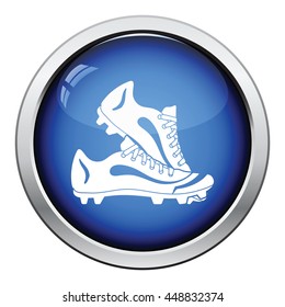 Baseball boot icon. Glossy button design. Vector illustration.