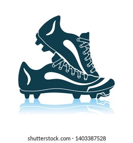 Baseball Boot Icon. Shadow Reflection Design. Vector Illustration.