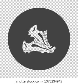 Baseball boot icon. Subtract stencil design on tranparency grid. Vector illustration.