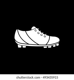 Baseball Boots Flat Icon On Black Background