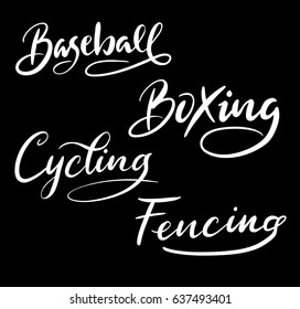 Baseball and boxing hand written typography. Good use for logotype, symbol, cover label, product, brand, poster title or any graphic design you want. Easy to use or change color 