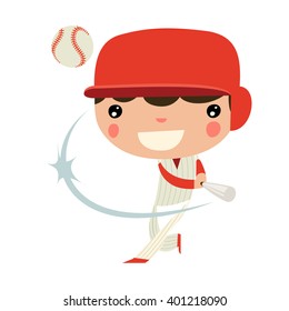 baseball boy. american national sports character.