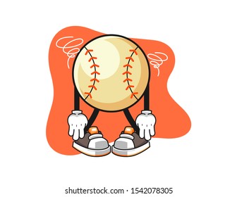 Baseball broken spirit cartoon. Mascot Character vector.