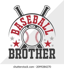 Baseball Brother Printable Vector Illustration svg