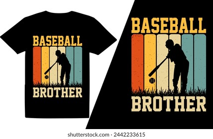 Baseball Brother t shirt design, baseball t shirt design, retro vintage t shirt design
