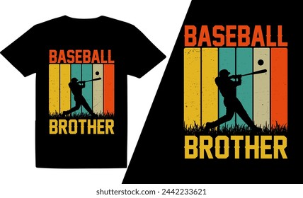 Baseball Brother t shirt design, baseball t shirt design, retro vintage t shirt design