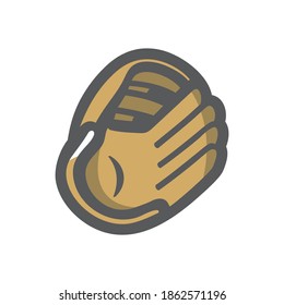 Baseball brown Gloves Vector icon Cartoon illustration.