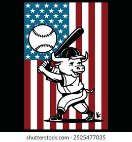 Baseball Buffalo American Flag Patriotic Camiseta