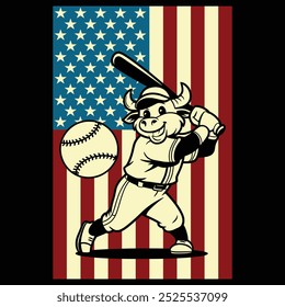 Baseball Buffalo USA Flag Patriotic Gift T Shirt