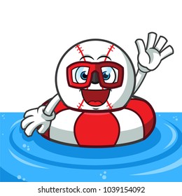 baseball buoy mascot vector cartoon illustration