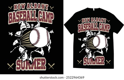 Baseball camp art tshirt design