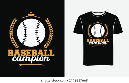 Campeón de Béisbol , tipografía y diseño de camiseta . Béisbol , Estampado , Cartel banner 