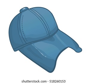 baseball cap blue cartoon vector illustration