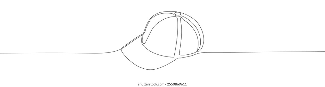 Baseball cap continuous line drawing vector illustration. Summer clothes