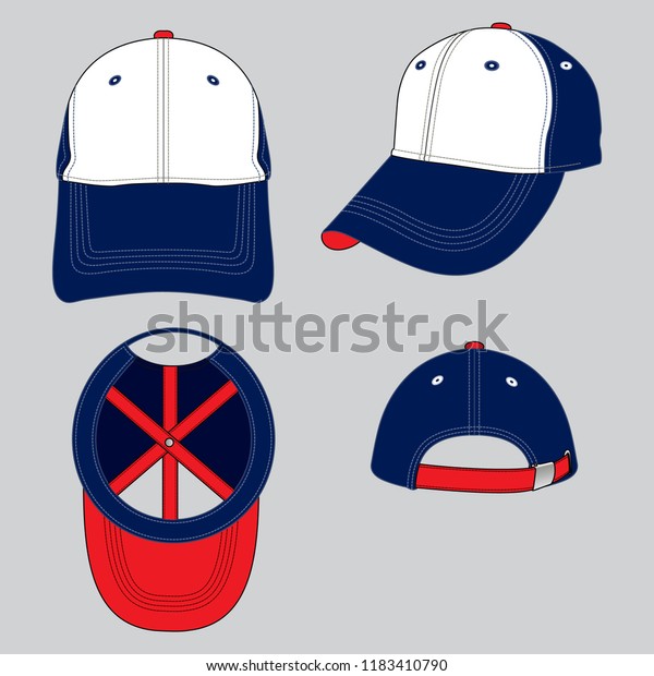 Baseball Cap Design Navywhitered Stock Vector (Royalty Free) 1183410790