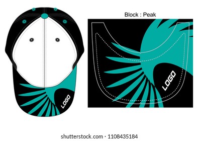 Baseball Cap Design : 
Top View & Graphic Peak