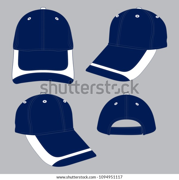 Baseball Cap Design Vector Navy White Stock Vector Royalty Free 1094951117