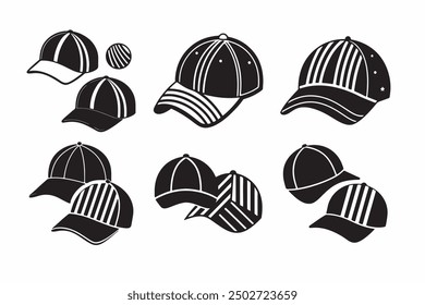 Baseball cap in different angles views