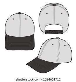 Baseball Cap fashion flat vector  illustration mockup design