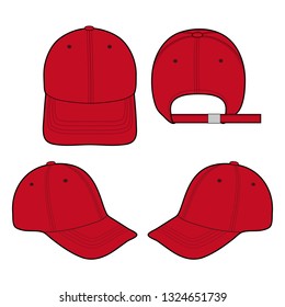 Baseball Cap Fashion Flat Vector Illustration Stock Vector (Royalty ...