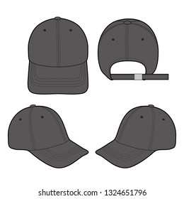 Baseball Cap fashion flat vector  illustration mockup design