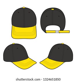 Baseball Cap fashion flat vector  illustration mockup design