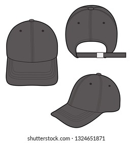 Baseball Cap fashion flat vector  illustration mockup design