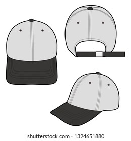 Baseball Cap fashion flat vector  illustration mockup design